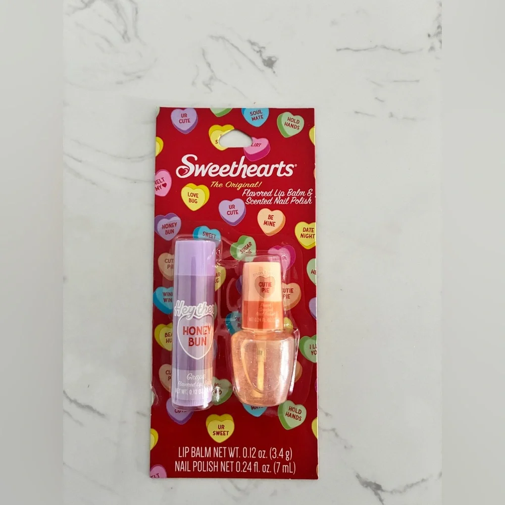 Sweethearts “Honey Bun / Cutie Pie” Lip Balm & Nail Polish Set – NEW